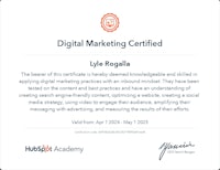 a digital marketing certificate for lyle rogalla